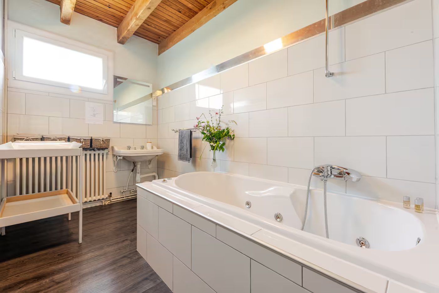 Douche de la salle de bain du gîte Villa Les Cèdres